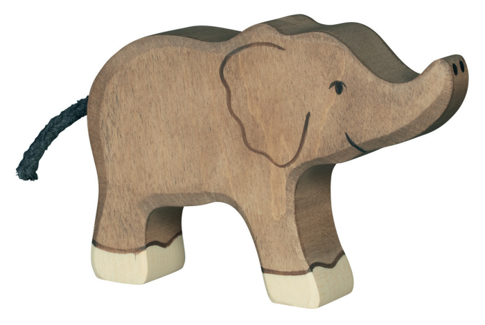 Holztiger Small Elephant With Raised Trunk 2
