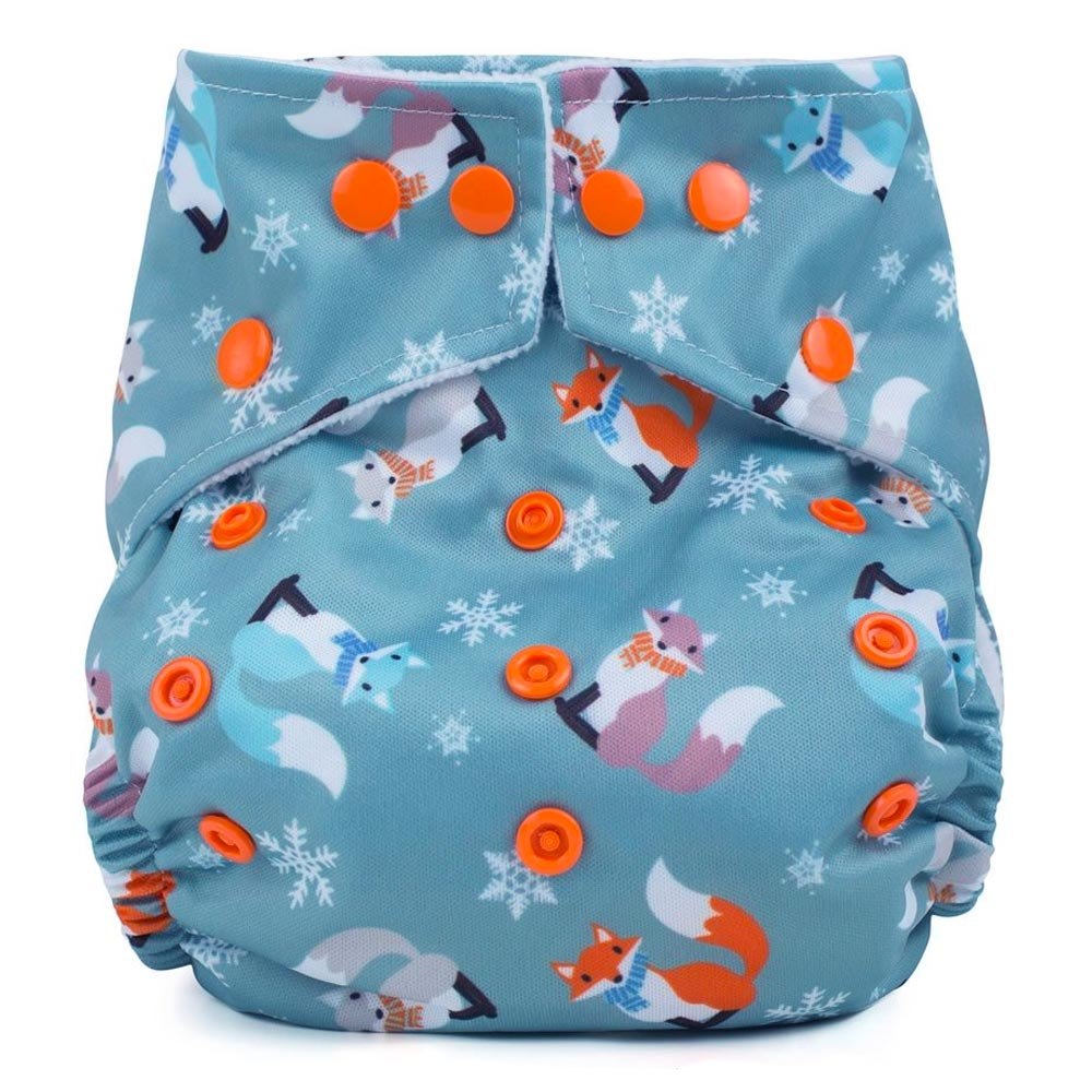 Baba + Boo Birth-To-Potty Reusable Pocket Nappy - Frosty Foxes
