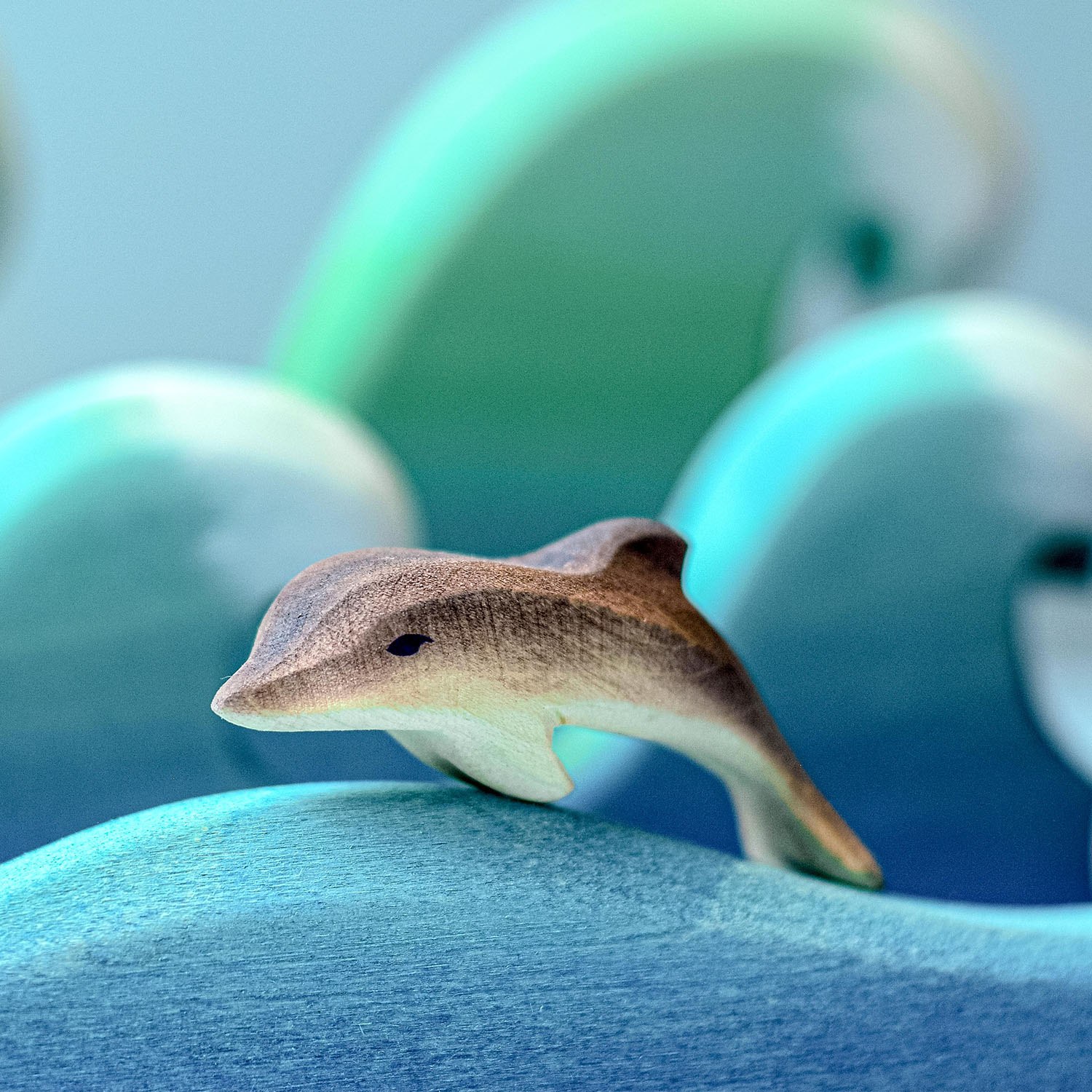 Bu Handmade Wooden Baby Dolphin Toy