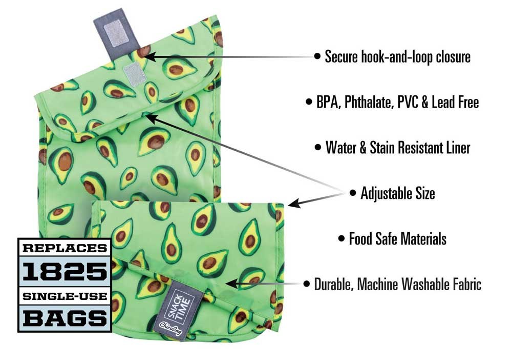 ChicoBag - Baggies Snack and Sandwich Reusable Bags, Pack of 3