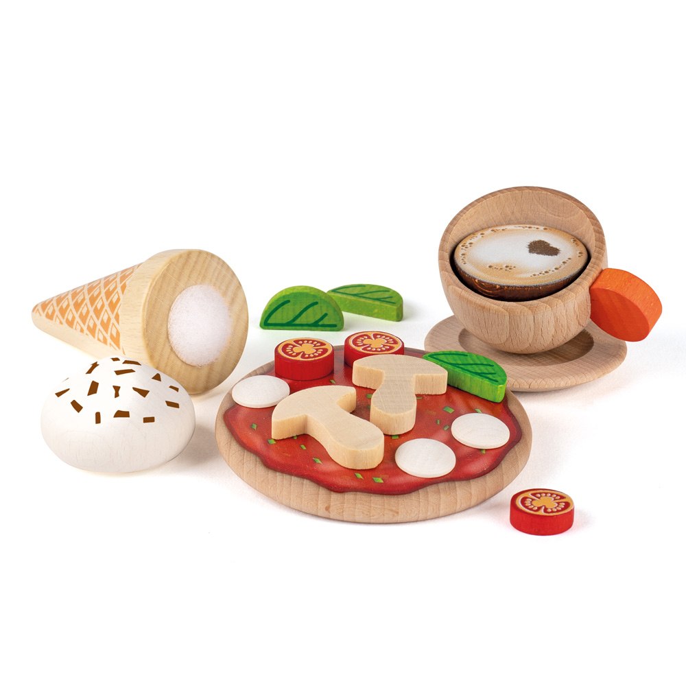 Erzi wooden toys - large Set of Natural Dishes