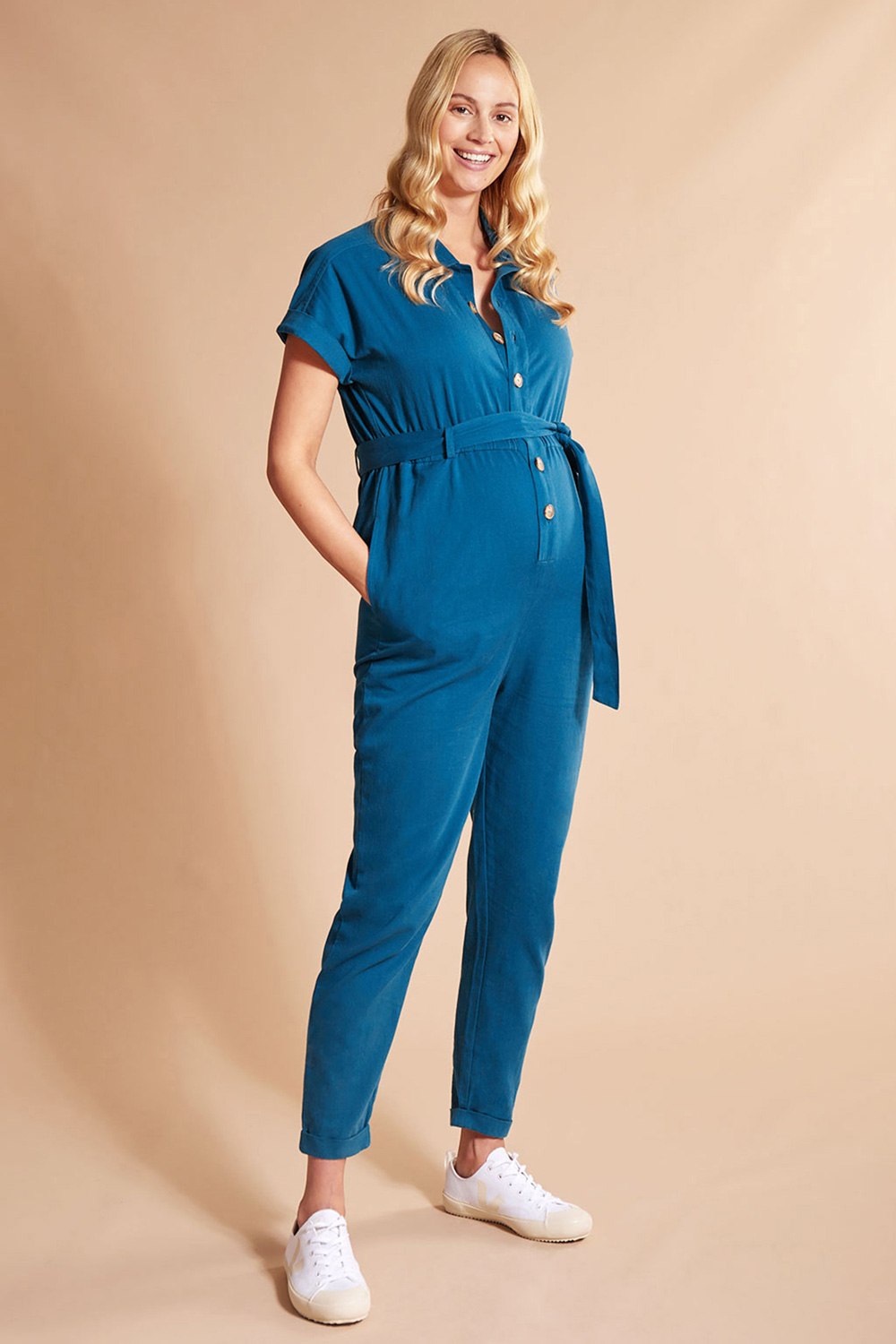 Charm Blue Bamboo Maternity Top