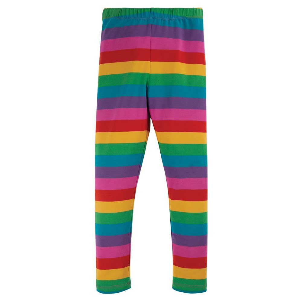 Frugi Foxglove Rainbow Stripe Libby Striped Leggings