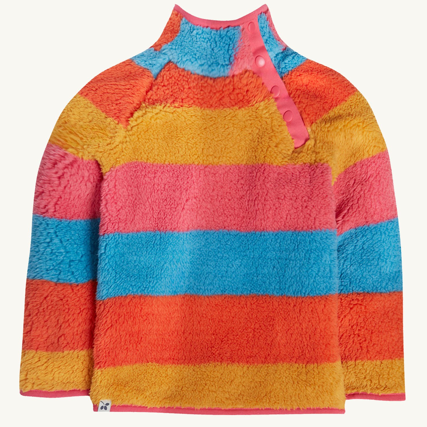 Frugi Children Rainbow Stripe Toasty Ted Fleece Jacket