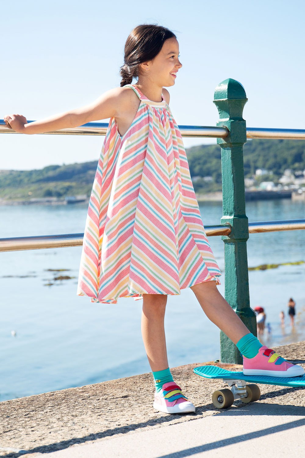 Frugi Children Organic Cotton Tallulah Trapeze Dress - Beach Stripe