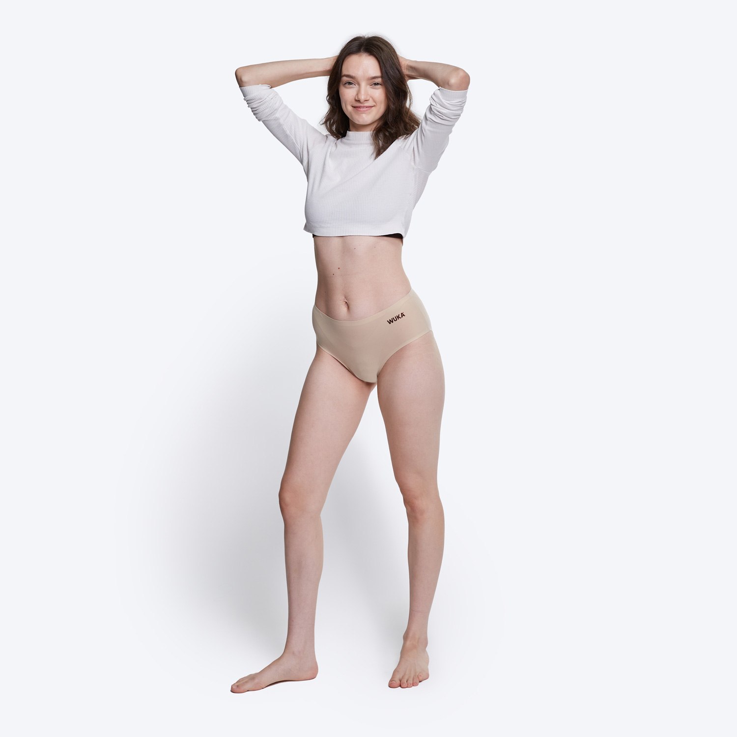 wuka stretch seamless midi brief heavy flow nude reusable period pants