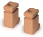 Fagus natural wooden garbage bins two in picture
