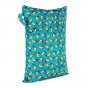 Baba + Boo Reusable Large Wet Bag in teal with a repeat pattern of toucans, a side handle and zip-top closure on a white background