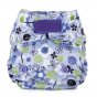 Baba + Boo eco-friendly reusable Newborn Nappy in Dragonflies print on a lilac nappy with outline print on a white background