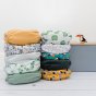 Display of Baba + Boo nappies with zebra, toucans, frogs print
