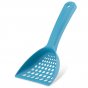 Beco Pets blue sustainable bamboo cat litter scoop on a white background.