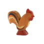 Bumbu childrens handmade wooden rooster toy figure on a white background