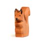 Front of the Bumbu plastic free sitting squirrel wooden figure on a white background