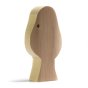 Bumbu plastic free wooden pear tree toy with a natural finish on a white background