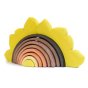 Bumbu eco-friendly wooden stacking sunflower toy on a white background