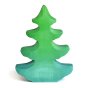 Close up of the Bumbu eco-friendly handmade wooden fir tree toy on a white background