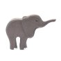 Bumbu small handmade wooden elephant toy on a white background