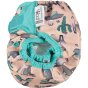 Pop-in light pink Ferret velcro Nappy Wrap with green trim details on a white background