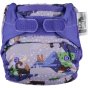 Pop-in Moose purple all in one Nappy with moose and chickens with velcro closure on white background