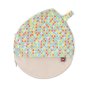 Close eco-friendly breast feeding pad pouch in the pastels print on a white background