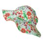 DUNS Sweden childrens organic cotton sunhat in the bay green summer flowers print on a white background