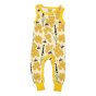 DUNS Sweden childrens organic cotton dungarees in the bee yellow print on a white background