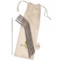 Ecoliving Stainless Steel Bent Drinking Straw and Pouch - 5 Pack