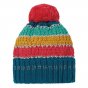 Frugi Grey Marl Rainbow Stripe Abisko Bobble Hat