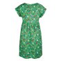 green adult slub dress with the hedgerow print from frugi
