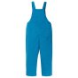 Back of the Babipur X Frugi loch blue organic cotton pluto cord dungarees on a white background