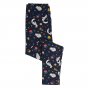Kids Frugi navy printed libby leggings made from organic cotton on a white background