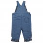 Back of the organic cotton Frugi chambray and abisko sonny dungarees on a white background