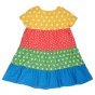 Back of the Frugi organic cotton kids rainbow rosie dress on a white background