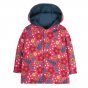 Reverse side of the Frugi cosy jacket showing the scandi flower design on a white background