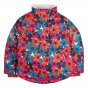 Frugi kids floral print snow jacket with hood removed on a white background
