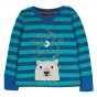 Childrens eco-friendly Frugi cobalt stripe and polar bear easy on top on a white background