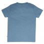 Back side of the organic cotton Frugi carsen childrens applique t shirt on a white background