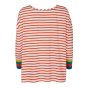 Back of the Frugi adults organic cotton striped box fit long sleeve top on a white background