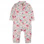 Frugi eco-friendly organic cotton dala ditsy clementine romper suit on a white background