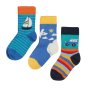 Frugi Land Sea Sky Little Socks - 3 Pack