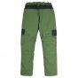 Back side of the Frugi childrens water repellent expedition trousers on a white background