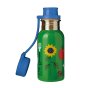 Frugi childrens stainless steel national trust splish splash bottle with the lid open on a white background