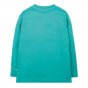 Back view of the Frugi kids organic cotton adventure top in the aqua and star colour on a white background