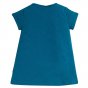 Frugi organic cotton emery blue top from the back on a white background