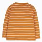 Frugi striped yellow organic cotton discovery long sleeve top on white background