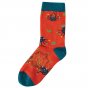 Frugi eco-friendly organic cotton red spider perfect pair sock on a white background