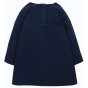 Frugi long sleeve reversible peek a boo dress in indigo with long sleeves and popper placket on the back