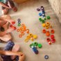 Grapat Loose Parts Wooden Rainbow Rings 12 Colours Supplementary Set, in play, children colour matching 