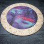 Close up of the Hellion toys eco-friendly wooden nebula play board circle on a grey wooden floor
