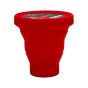 Hey Girls silicone sterilising cup cup in red on a white background